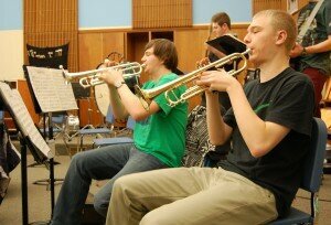 By Christina Corrales-Toy Members of the Hazen High School jazz band perform during a March 13 practice.