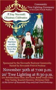 The Newcastle Fruit and Produce Stand will host a Nov. 30 tree-lighting ceremony.