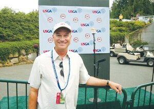 File Bill Swartz, Newcastle resident and award-winning sports radio personality, seen here covering the 2010 U.S. Senior Open at Sammamish’s Sahalee Country Club, will speak at the Newcastle Chamber of Commerce’s March 12 luncheon.
