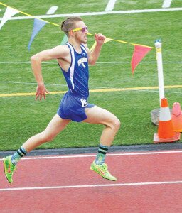 Contributed Newcastle resident Graham Manson runs at a recent Hazen High School track meet. 